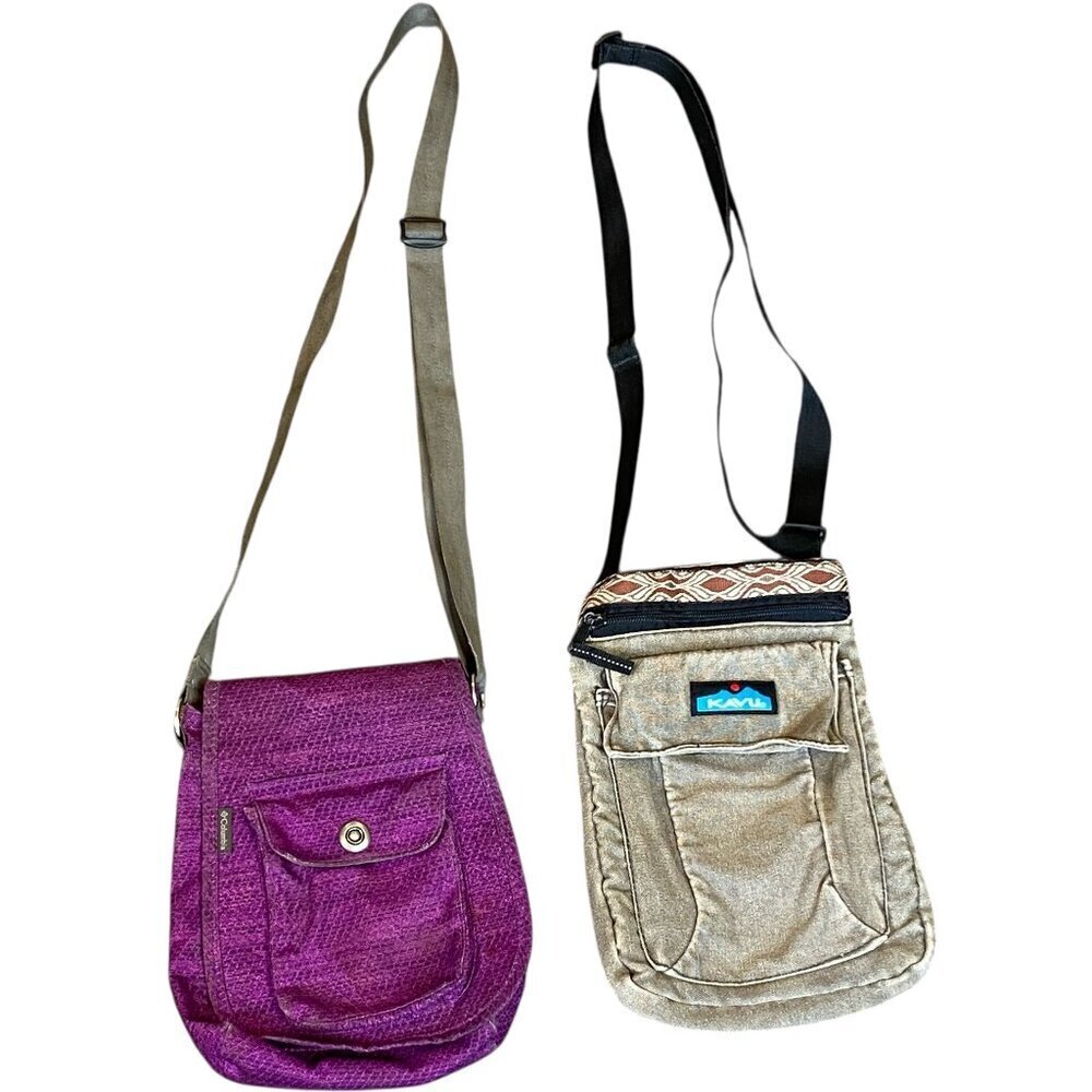 Bundle/Lot of 2 small bags KAVU Keeper Khaki & COLUMBIA Azza Purple #119L